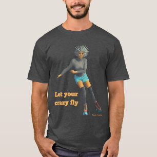 T-shirt Alien Femme Roller Skater Imaginaire Art Shirt