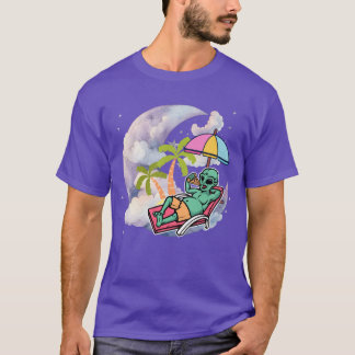 T-shirt Alien galactique se détendre avec pizza