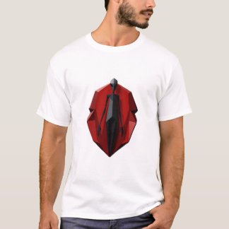 T-shirt alien gris sur un espace en pierre de sang