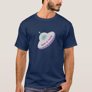 T-shirt Alien mignon né pour voyager et soucoupe volante