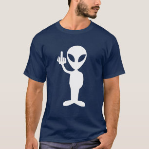 T-shirt Alien montrant le doigt moyen