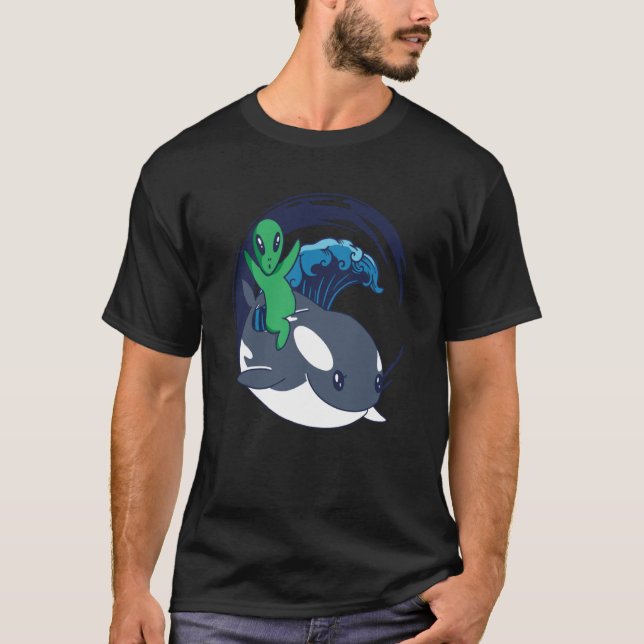 T-shirt Alien Orca Whale Extraterrestrials  Alien Orca (Devant)