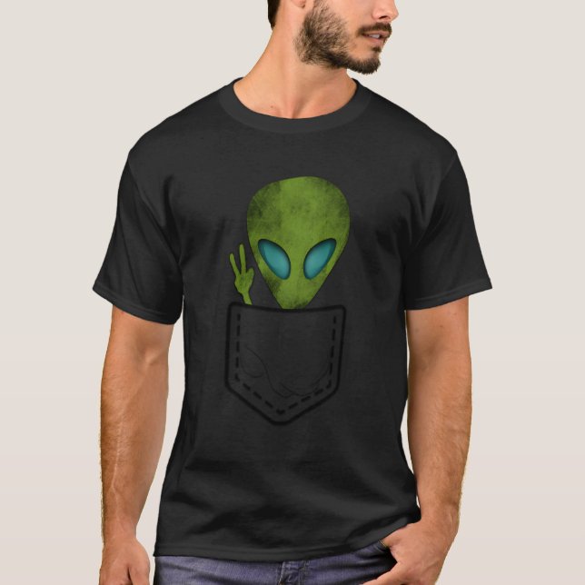 T-shirt Alien Pocket Peace Ufo (Devant)