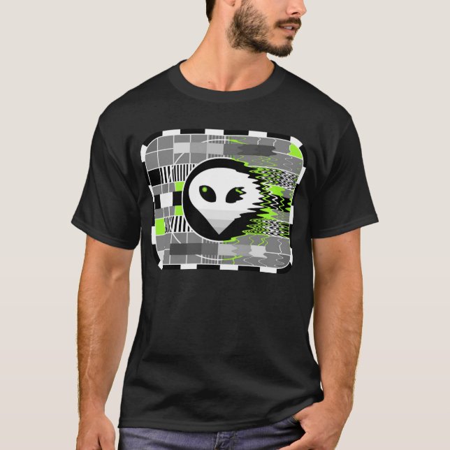 T-shirt Alien pour hommes noir (Devant)