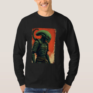 T-shirt Alien Samurai Tee Japonais Sci-Fi Design Apparel U