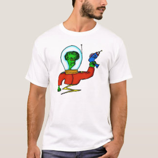 T-shirt Alien spatial avec pistolet laser