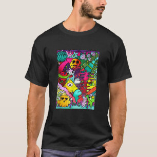 T-shirt Alien spatial Doodle Art mignon Comic Monster Illu