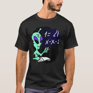 T-shirt Alien Studying Solving Math Science Physics Equati