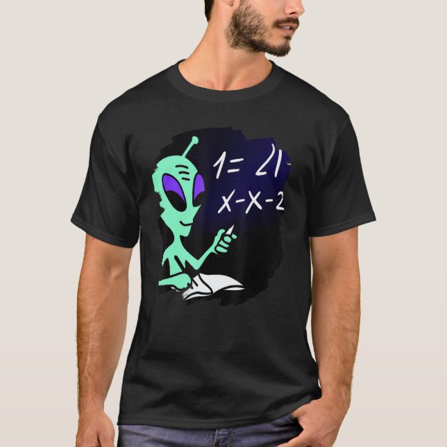 T-shirt Alien Studying Solving Math Science Physics Equati (Devant)
