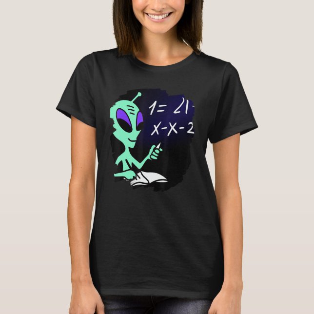 T-shirt Alien Studying Solving Math Science Physics Equati (Devant)