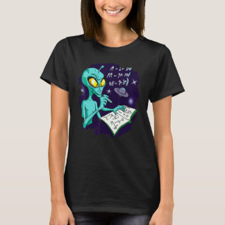 T-shirt Alien Studying Solving Math Science Physics Equati