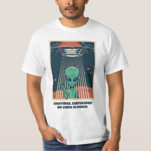 T-shirt Alien UFO de texte personnalisé