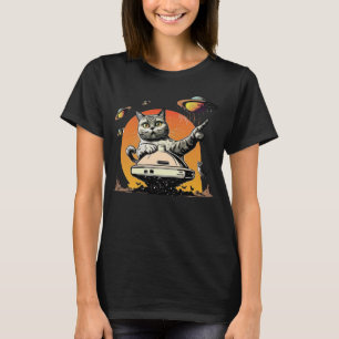 T-shirt Alien UFO Weird Cat
