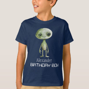 T-shirt Alien vert Martian Funny La chemise du garçon