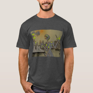 T-shirt Aliens combattant dans un monde post-apocalyptique