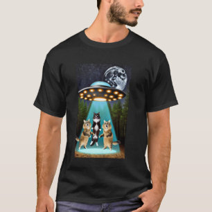 T-shirt Aliens Drôles de Vaisseau Spatial Enlevant des Cha