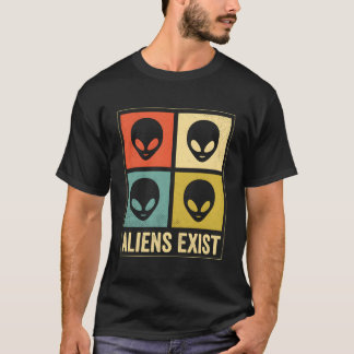 T-shirt Aliens Exist Funny Vintage Retro Alien Croyant