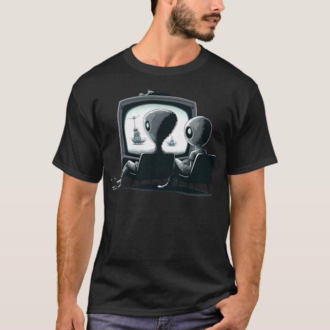 T-shirt Aliens regarder Sci-Fi (Devant)