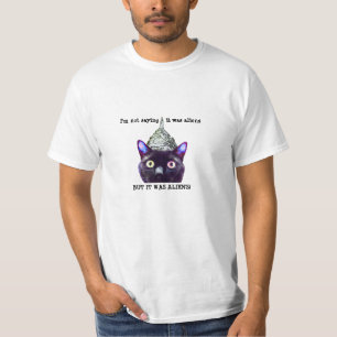 T-shirt Aliens T-shirt, hommes de chat noir