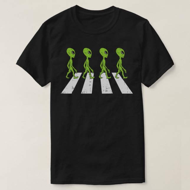 T-shirt Aliens Traversant la route Funny Crosswalk Pun Esp (Design devant)