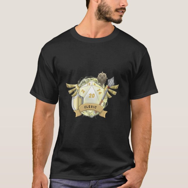 T-shirt Alignement Classe Clergé Dés Donjon Jeu de Rôle G (Devant)