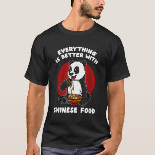 T-shirt Alimentation chinoise Panda Bear Noodle Asiatique 