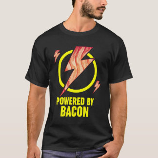 T-shirt Alimenté Par Bacon Funny Bbq Bacon Amateurs Pun Ca
