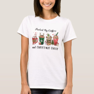 T-shirt Alimenté par Café et Noël