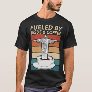 T-shirt Alimenté Par Jésus Et Café