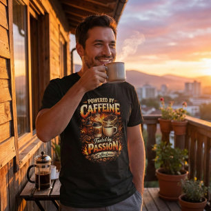 T-shirt Alimenté par la caféine - Amoureux du café