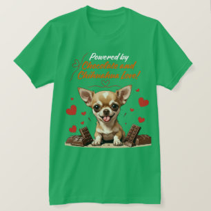 T-shirt Alimenté par l'amour du chocolat et des Chihuahua