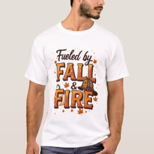 T-shirt Alimenté par l'automne et le feu – Design de pompi
