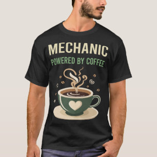 T-shirt Alimenté Par Le Mécanicien Du Café