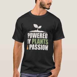 T-shirt Alimenté par les plantes et la passion végétalien