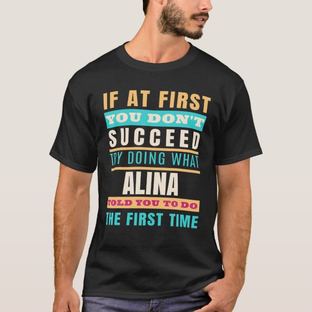 T-shirt ALINA Nom personnalisé ALINA Prénom (Devant)