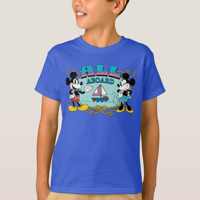 T-shirt All Aboard Vintage Mickey & Minnie Sailor Graphic (Devant)