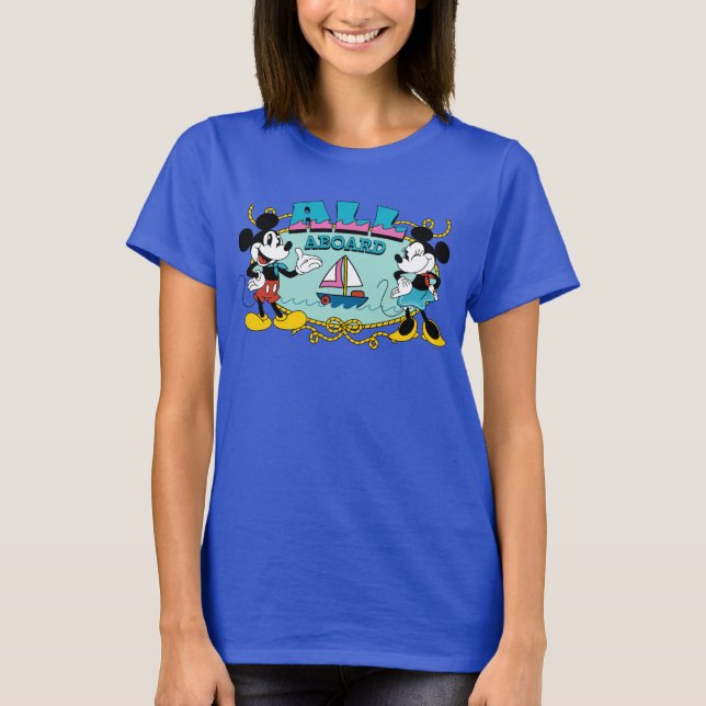 T-shirt All Aboard Vintage Mickey & Minnie Sailor Graphic (Devant)