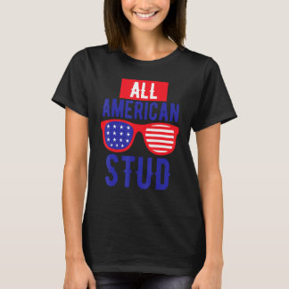 T-shirt All American 4th July Stud USA Flag Symbol of Your