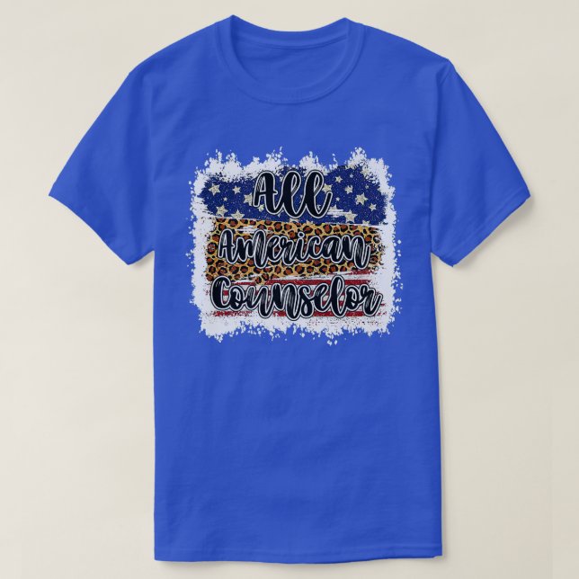 T-shirt All American Counselor Leopard Matching School Pre (Design devant)