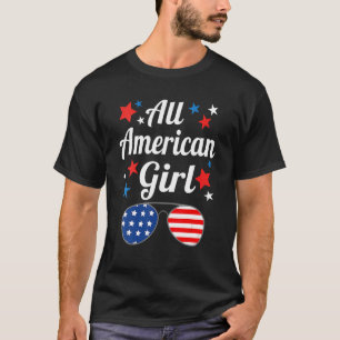T-shirt All American Girl 4 juillet Patriotic American F