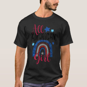 T-shirt All American Girl 4th July USA Drapeau Baby Youth 