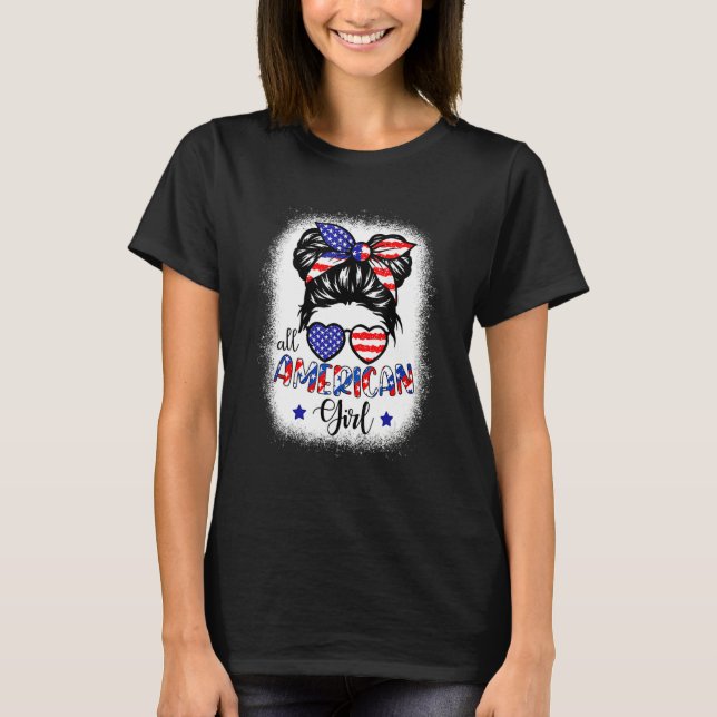 T-shirt All American Girls 4th Of July Bleached  Daughter  (Devant)