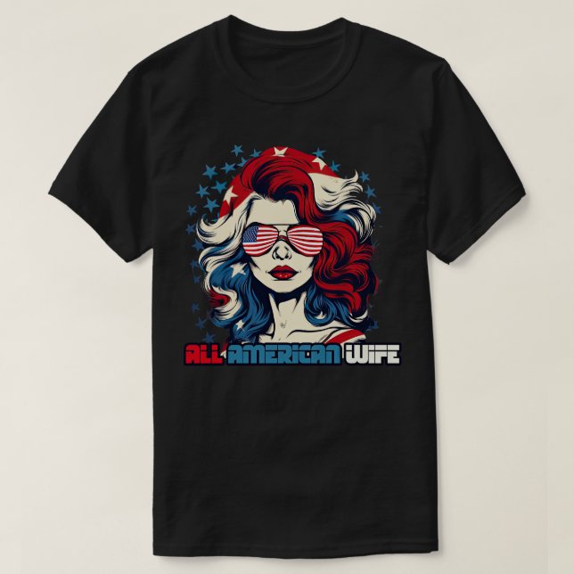 T-shirt All American Wife 2 (Design devant)