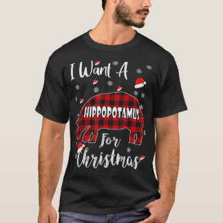 T-shirt All I Want For Christmas Is A Hippopotamus ,hippo