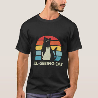 T-shirt All-Seeing Chat Drôle Amoureux des chats Humour Ki