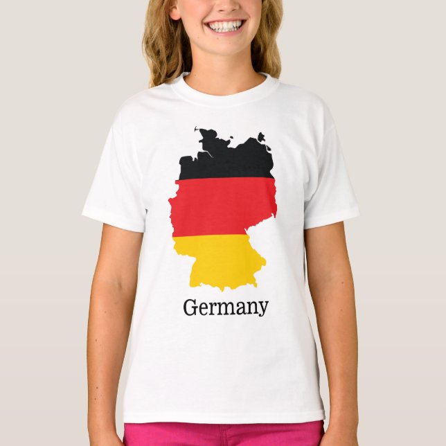 T-shirt Allemagne Drapeau sur la carte Souvenir Design (Devant)