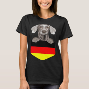 T-shirt Allemagne Drapeau Weimaraner Chien dans la poche