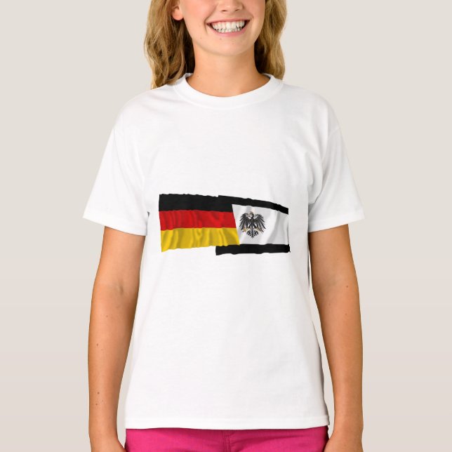 T-shirt Allemagne et Preussen drapeaux d'agitation (Devant)