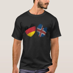 T-shirt Allemagne Islande Coeur Allemand Drapeau Islandais