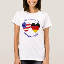 Allemagne USA Drapeau Coeurs Pays Patrimoine Femme